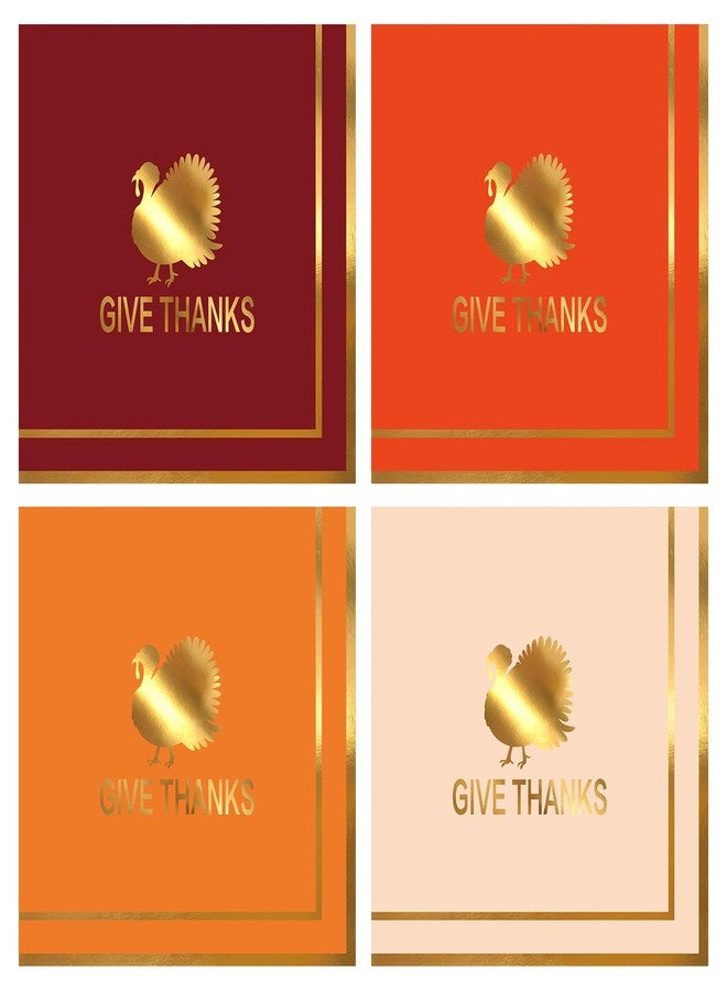 Whaline Fall Thanksgiving Gold Paper Napkin Autumn Give Thanks Turkey Disposable Luncheon Napkin Dessert Dinner Napkin for Harvest Dinner Holiday Party Table Supplies, 40 Pcs - Image 1